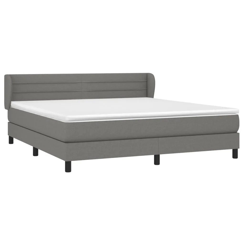 Giroletto a Molle con Materasso Grigio Scuro 180x200 cm Tessuto 3126342