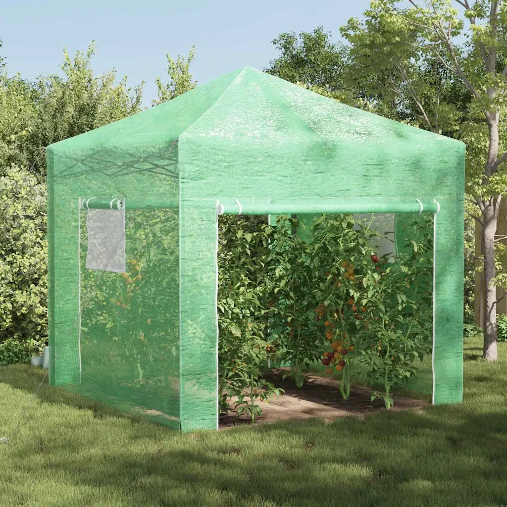 vidaXL Serra con tetto Verde 290 x 290 x 315 cm Acciaio