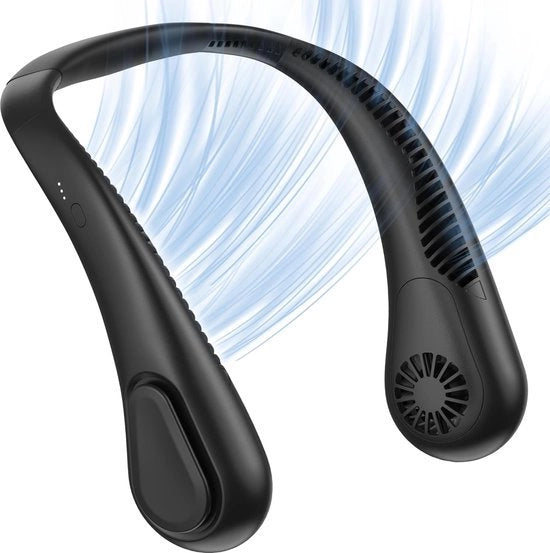 Ventilatore Senza Lame per la Testa - Ventilatore USB Portatile 5000 mAh Ricaricabile - Ventilatore da Esterno per Viaggi - Durata Massima 10 Ora - 3 Velocità - Per Patio e Giardino