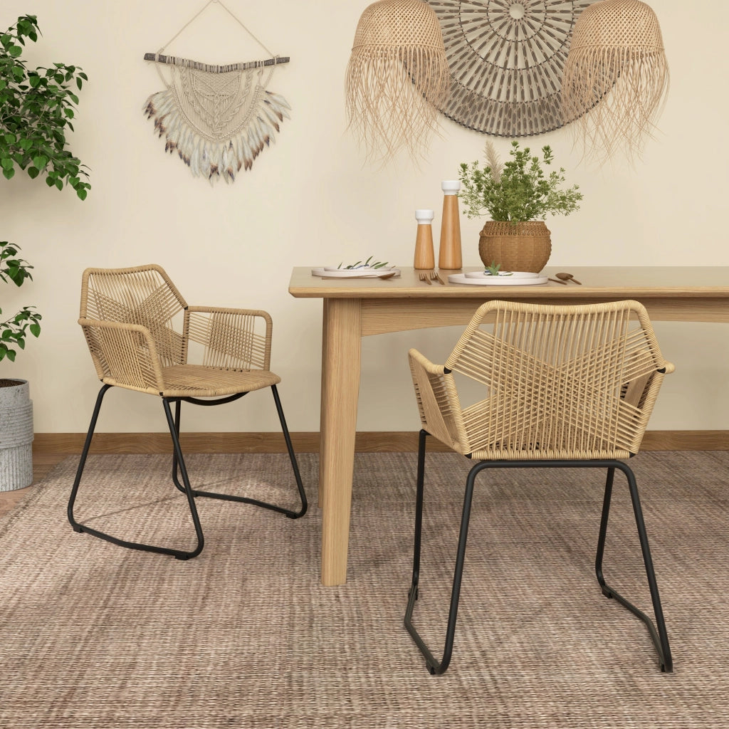 Sedia da pranzo design ¨C zephmum ¨C corda intrecciata, acciaio, 56x59x74 cm
