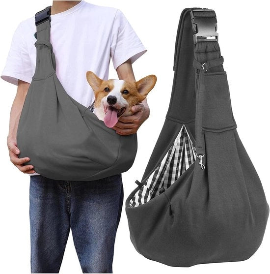Borsa Porta Cane fino a 8 kg - Zaino da Spalla per Escursioni - Grigio