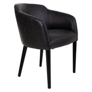Poltrona in legno imbottita nera 62x60x82h