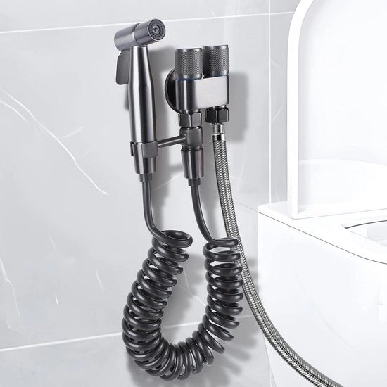 Bidet a spruzzo per igiene personale con accessori completi - supporto a parete o da bagno - sprogetto in acciaio inossidabile