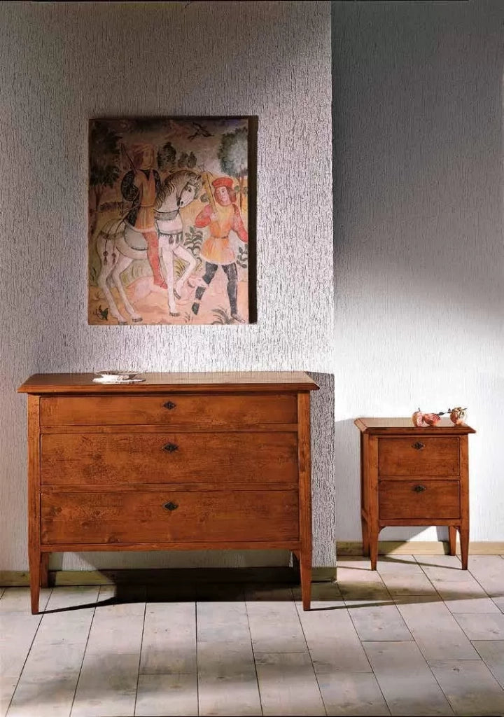 Como 3 cassetti in legno massello arte povera misure l.123 p.56 h.92 (809) - Mobili 2G
