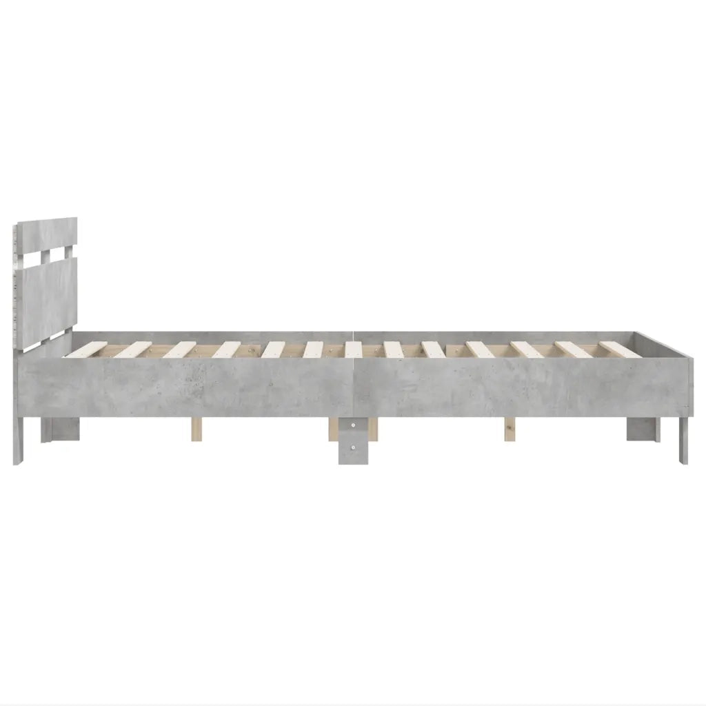 Giroletto con Testiera e LED-Struttura Letto con testiera Grigio Cemento 120x200 cm 541901