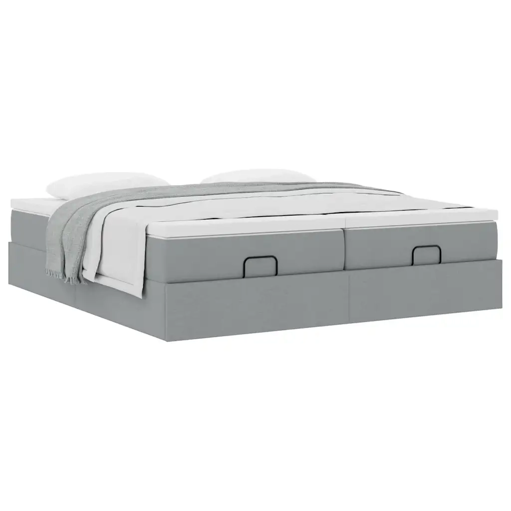vidaXL Struttura Letto Pouf con Materassi 160x200 cm in Tessuto