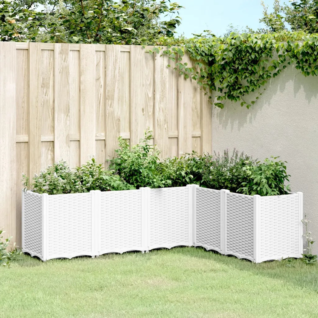 Fioriera | Cassetta per fiori | Vaso da Giardino Bianca 160x120x53 cm in PP