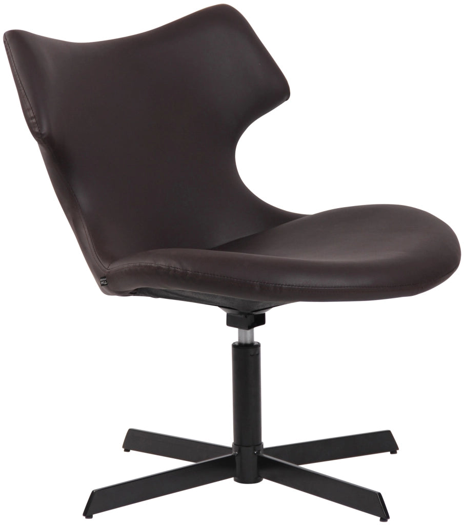 Sedia da lounge Welland in similpelle marrone