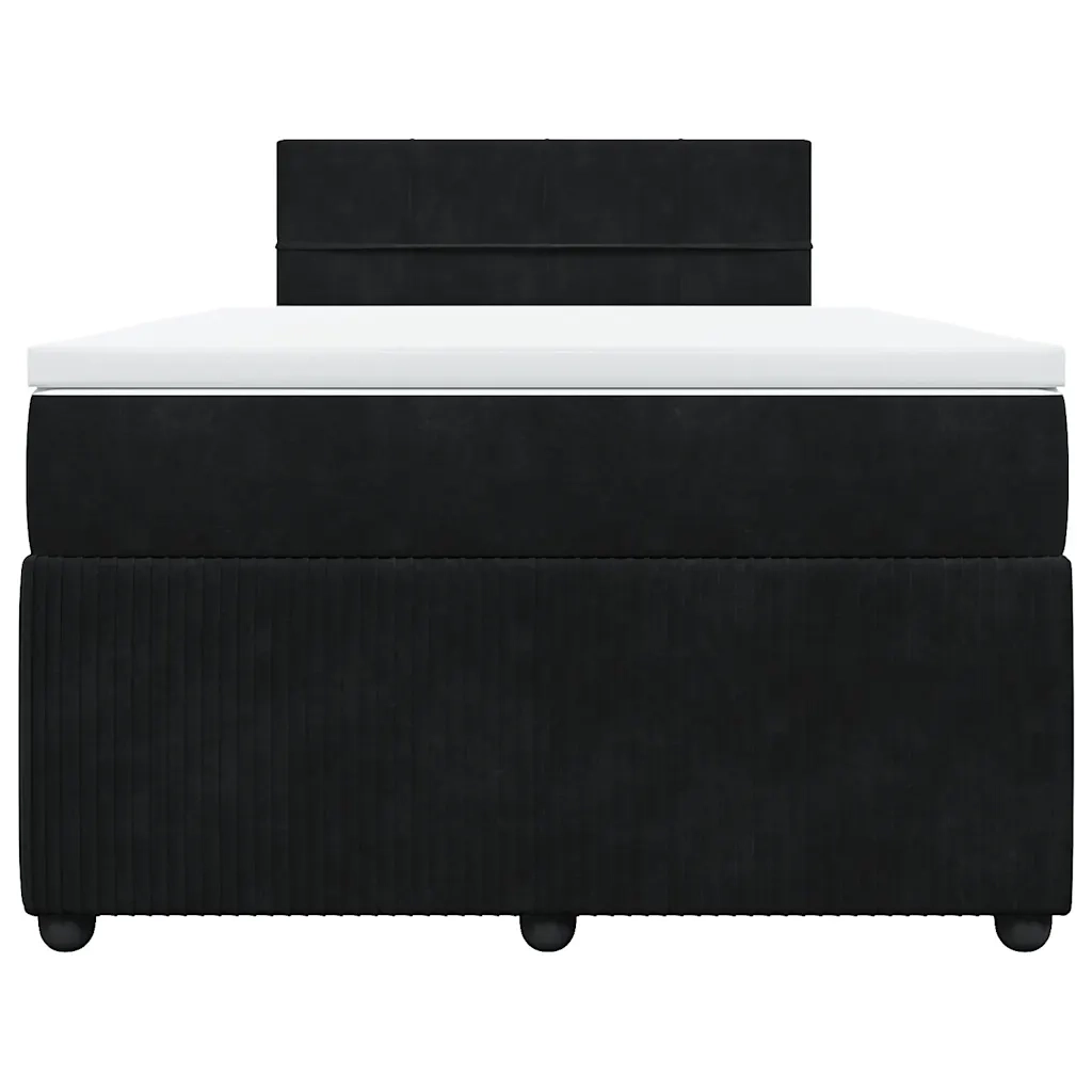 Giroletto a Molle con Materasso Nero 120x190 cm in Velluto 3287688