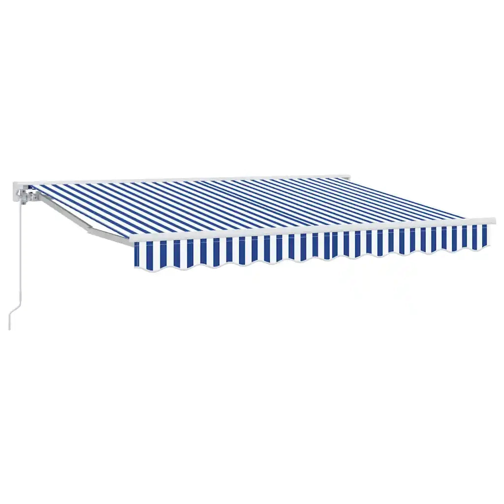 vidaXL Tenda Retrattile Blu e Bianco 250x200 cm Tessuto