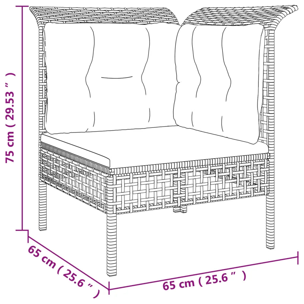 Set Divani da Giardino 5 pz | Set Salotto da Giardino con Cuscini in Polyrattan Grigio