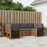 Set divano sezionale con cuscino 5 pcs Naturale e Antracite 3384773