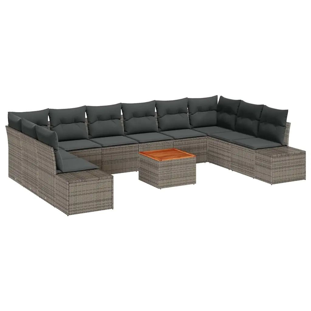 Set Divano da Giardino 11 pcs Grigio