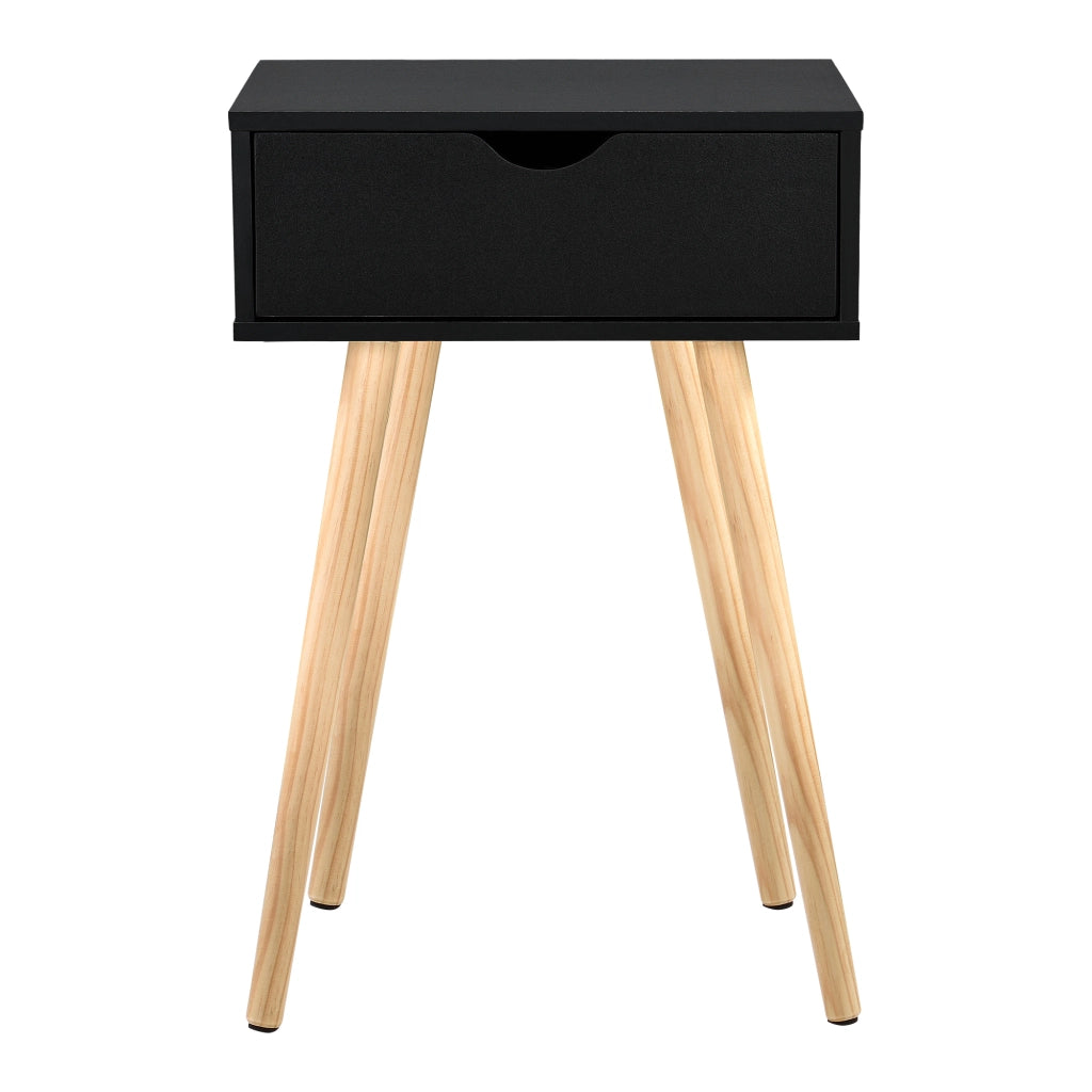Comodino Tavolino Laterale Sörby con Cassetto - Nero [en.casa]