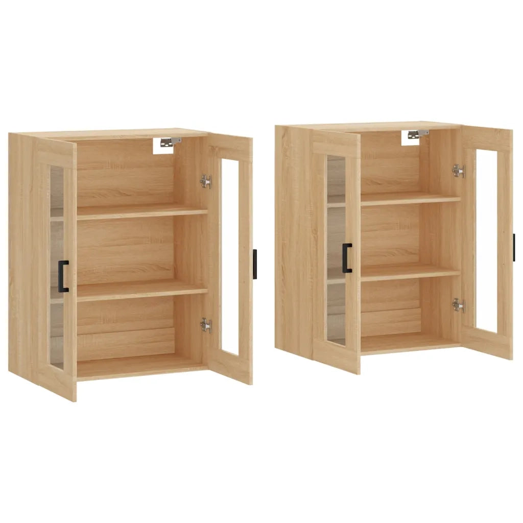 Armadietti a Parete 2 pz Rovere Sonoma in Legno Multistrato 3197940