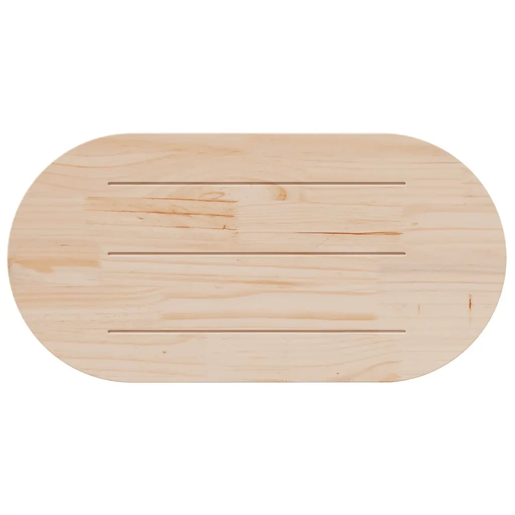 Piano Tavolo 100x50x2,5 cm in Legno Massello di Pino Ovale