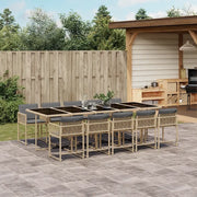 Set Pranzo da Giardino 11 pz con Cuscini Beige Misto Polyrattan 3211476