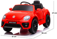 Macchina Elettrica per Bambini 12V con Licenza Volkswagen Maggiolino Beetle Small Rossa