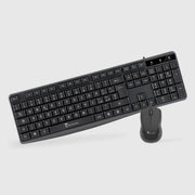 KIT TASTIERA + MOUSE NERA (TM-KM002) CON CAVO USB