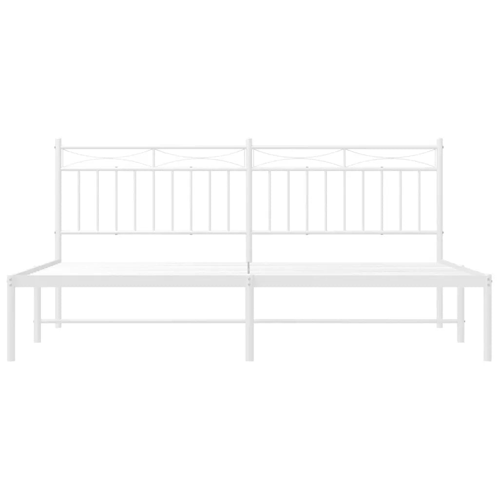 Giroletto con Testiera Metallo Bianco 183x213 cm 373745