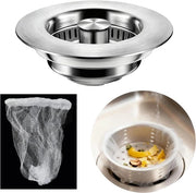 Set di scarico e set di setole, 3-in-1 scarico a scomparsa in acciaio inossidabile, pop-up, 7 pezzi, adatto per aperture di scarico da 75-87mm, comprensivo di 30 sacchetti di setole e profondità > 37mm