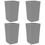 Fioriere | Cassetta per fiori | Vaso da Giardino 4 pz Grigio Chiaro 32,5x32,5x57 cm in PP
