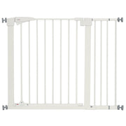 Cancelletto per Cani Taglia Piccola e Media con Doppia Serratura e Chiusura Automatica. 76-103x4.2x77 cm. Bianco