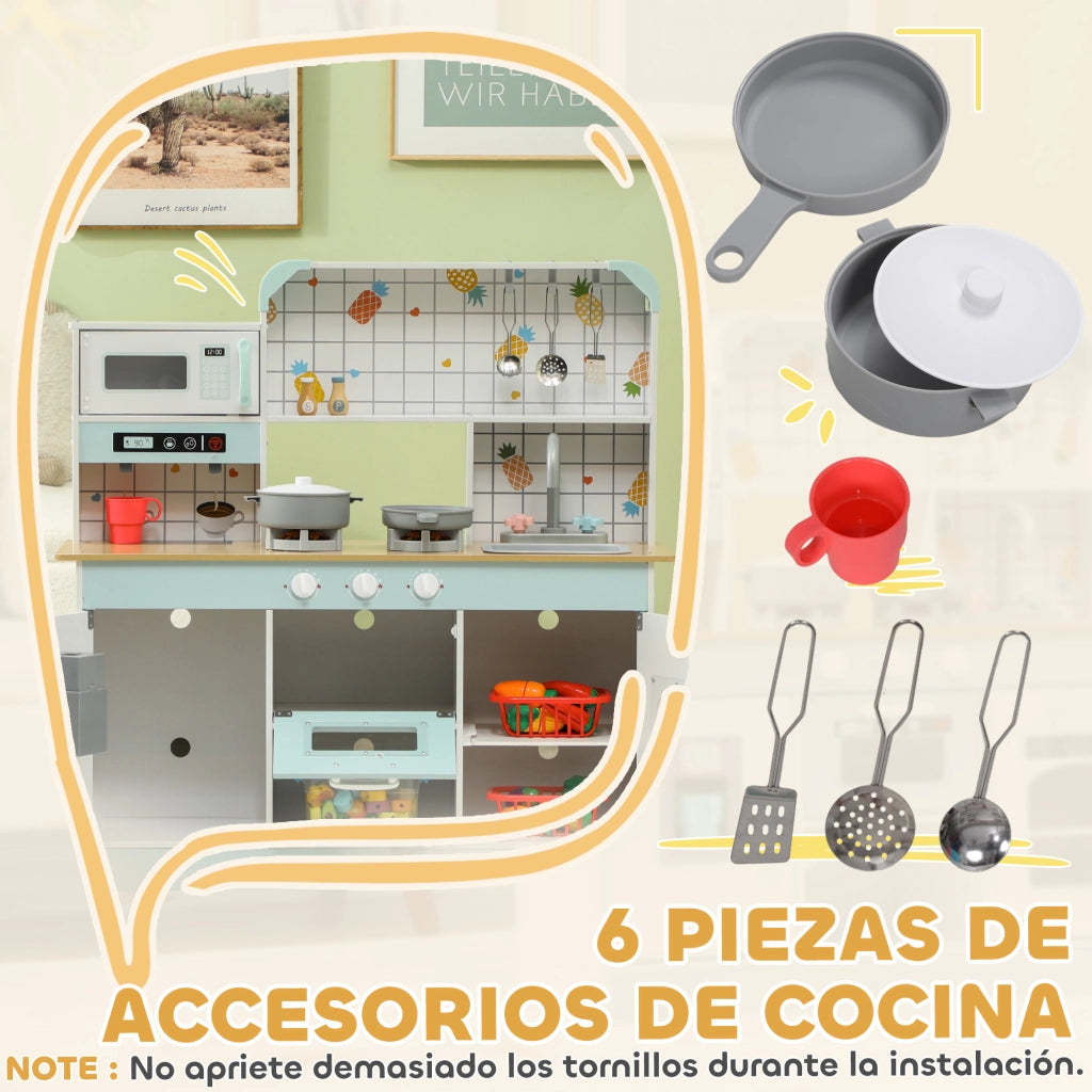 Casetta da Cucina per Bambini con Accessori ¨C Zephmum ¨C Bianco