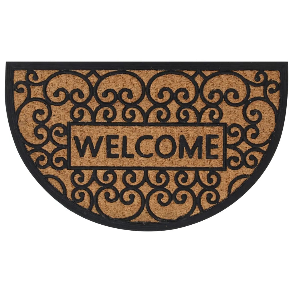 Zerbino semicircolare antiscivolo per interni ed esterni 45 x 75 cm gomma nera 02_0046197