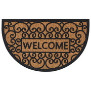 Zerbino semicircolare antiscivolo per interni ed esterni 45 x 75 cm gomma nera 02_0046197