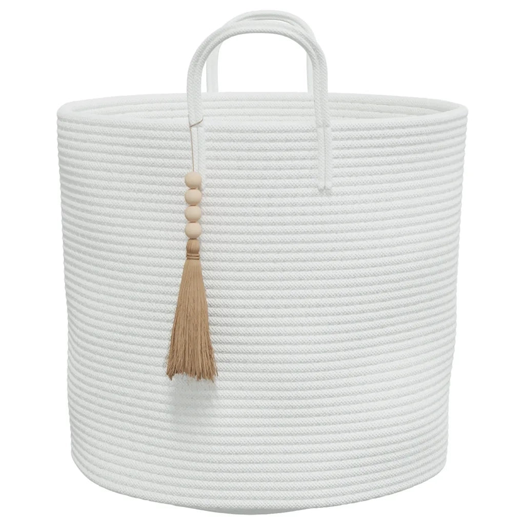 Cestino Portaoggetti Bianco ?40x35 cm in Cotone CFW7227652