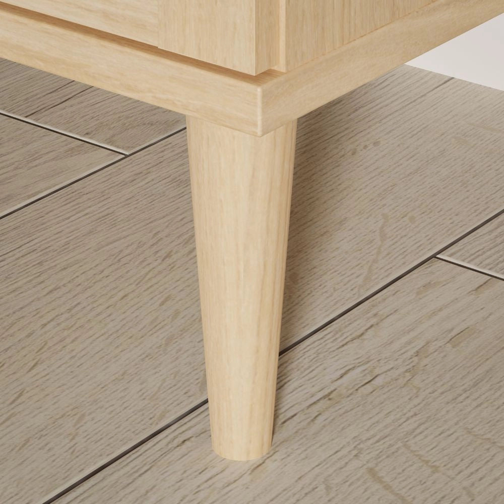 Armadio Livia 2 ante in rovere con dettaglio effetto rattan 110x52x208H