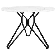 Tavolo da Pranzo Rotondo per 4 Persone con Piedini Regolabili; in MDF e Metallo; Nero; 100 x 100 x 76 cm