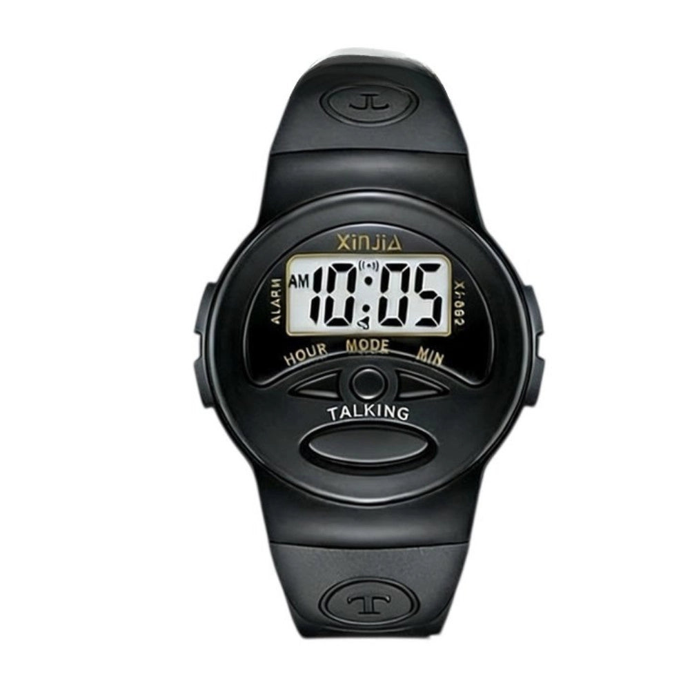 Trade Shop - Orologio Da Polso Parlante Digitale 45 Mm Nero Con Numeri Grandi -