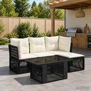 Set Divano da Giardino 5 pz Nero polyrattan 3436456