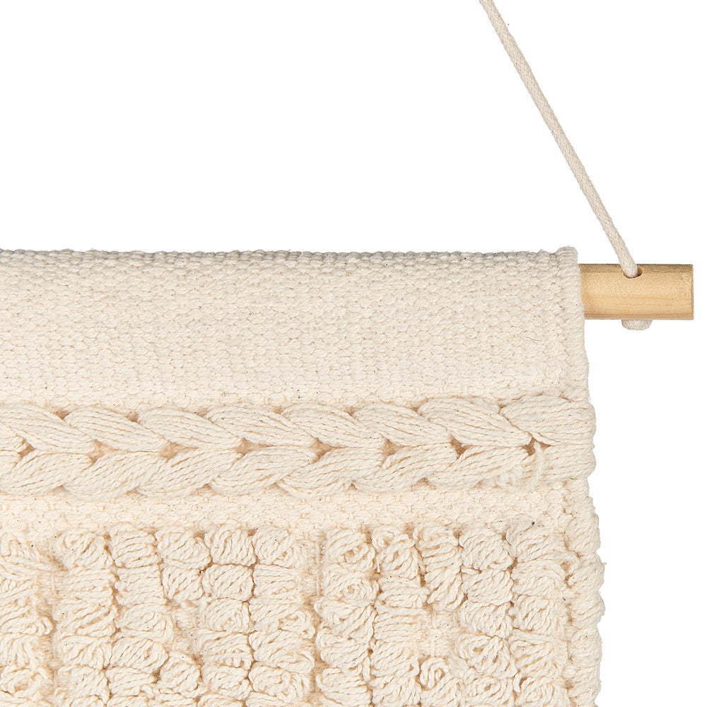 Decorazioni da parete in cotone beige nappa fatta a mano arte della parete motivo geometrico boho per soggiorno camera da letto camera dei bambini