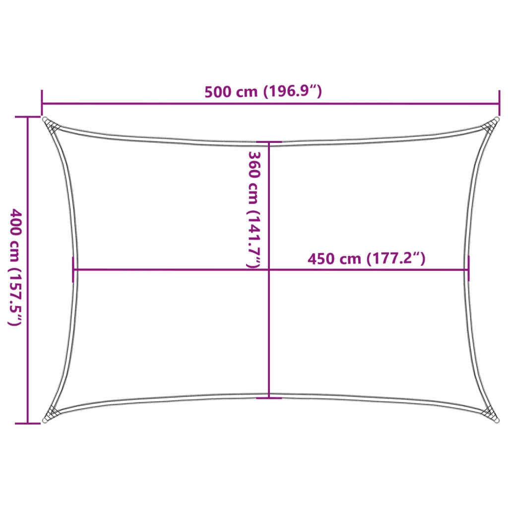 vidaXL Vela Parasole 160 g/m² Verde Scuro 4x5 m in HDPE