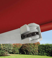 Tende da Sole a Bracci Barra Quadra con Catena Balcone Avvolgibile Alluminio Dimensioni: 3 x 2 m, Colore: Rosso Ferrara
