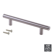 Maniglie per Mobile 12 mm Interasse 256 mm Acciaio Nichel Satinato 10 Pezzi Emuca
