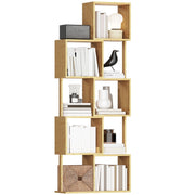 Libreria Moderna Asimmetrica a 5 Livelli in Bamb¨´ ¨C zephmum ¨C 62.5x23x165 cm Legno Naturale