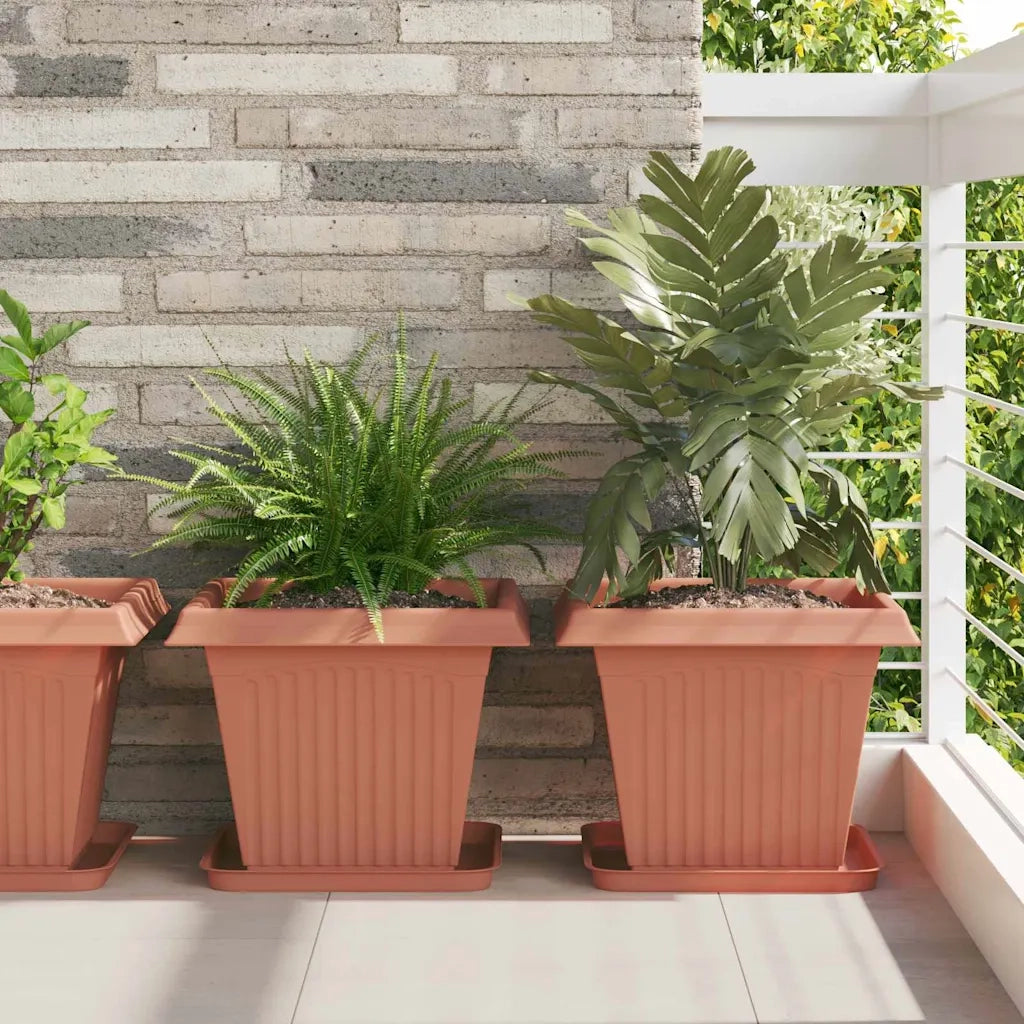 Vasi per Piante 24 pcs Rosso Mattone 38 x 38 x 30 cm Plastica 3403309