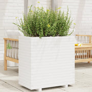 Fioriera da Giardino Bianca 70x40x72 cm Legno Massello di Pino 3282630