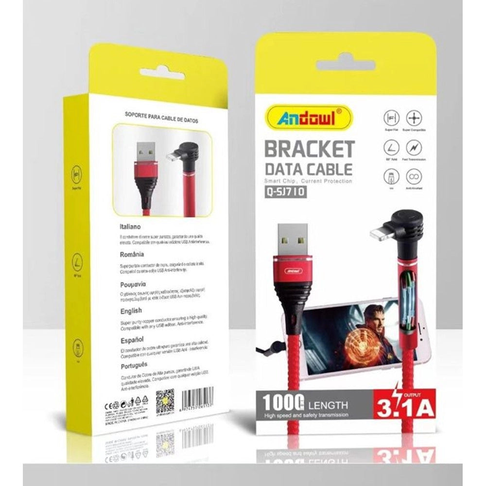 Trade Shop - Cavo Dati Usb Connettore Lightning Ad Angolo Retto 90° Ricarica Rapida 3.1a 1mt Q-sj710 -