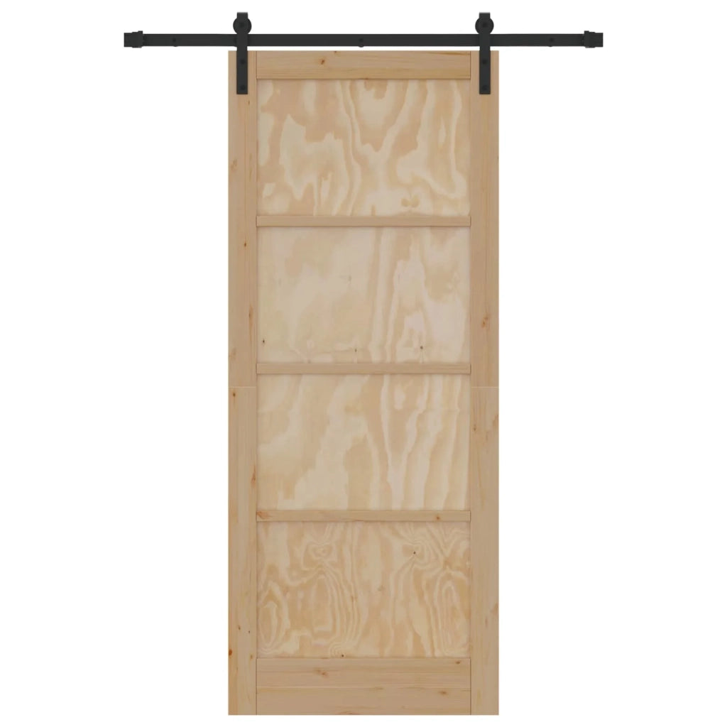 Porta scorrevole Naturale 86 x 211 cm Legno Massello di Pino