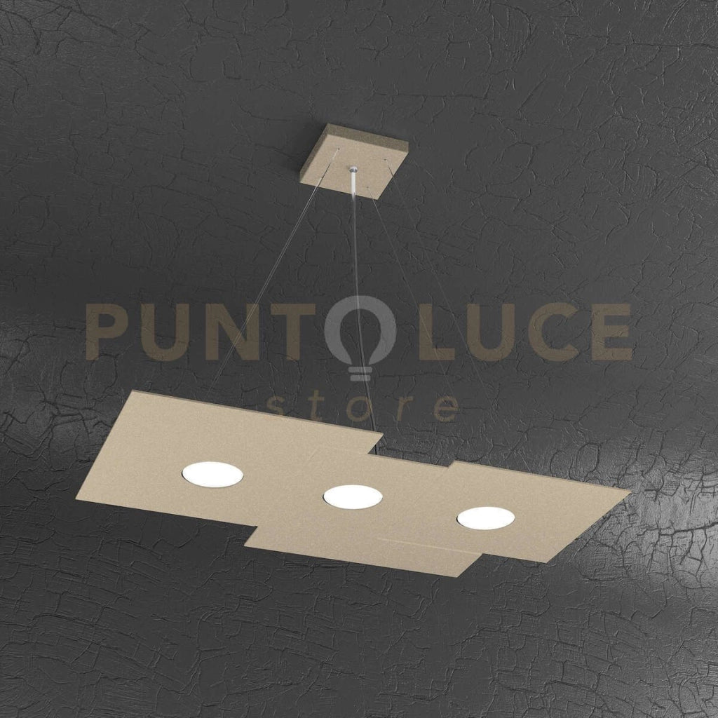 PLATE SOSPENSIONE 3 LUCI ATTACCO GX53 SABBIA
