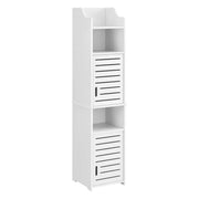 Colonna da bagno mobile contenitore con ante e più vani portaoggetti 135 cm bianco 03_0005824