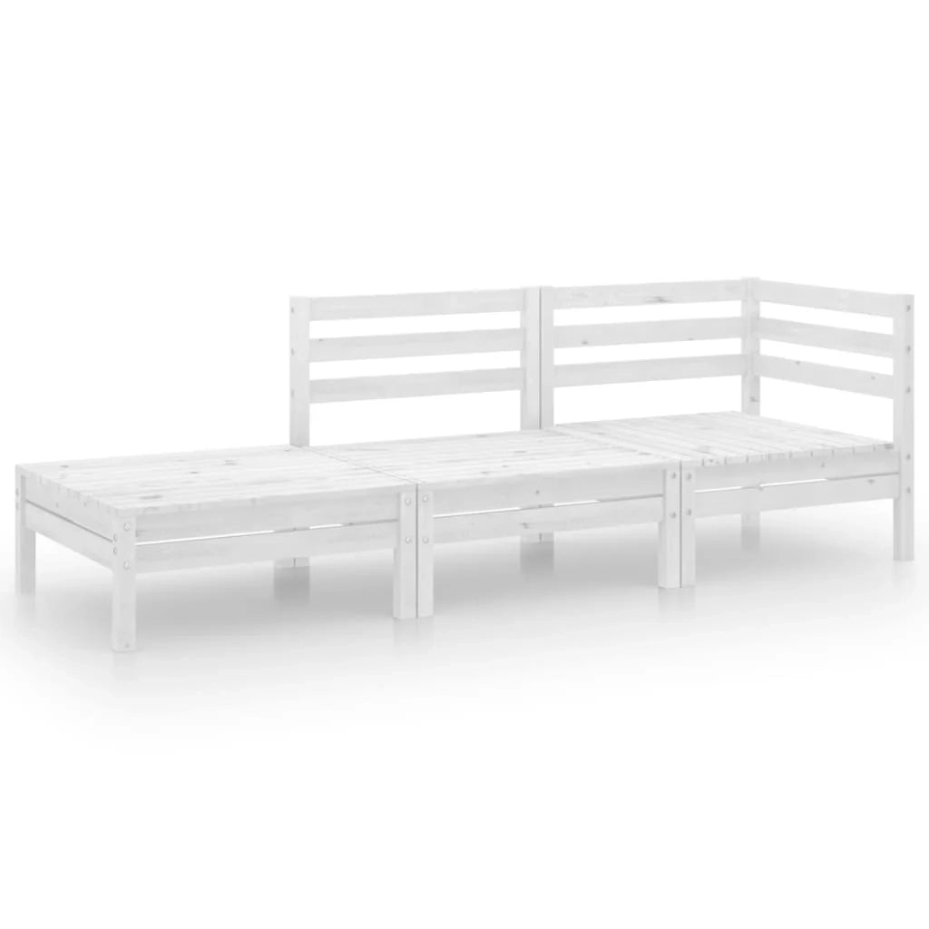 Set di mobili da giardino mobili da esterno set da 3 pezzi bianco legno di pino massiccio 02_0016021