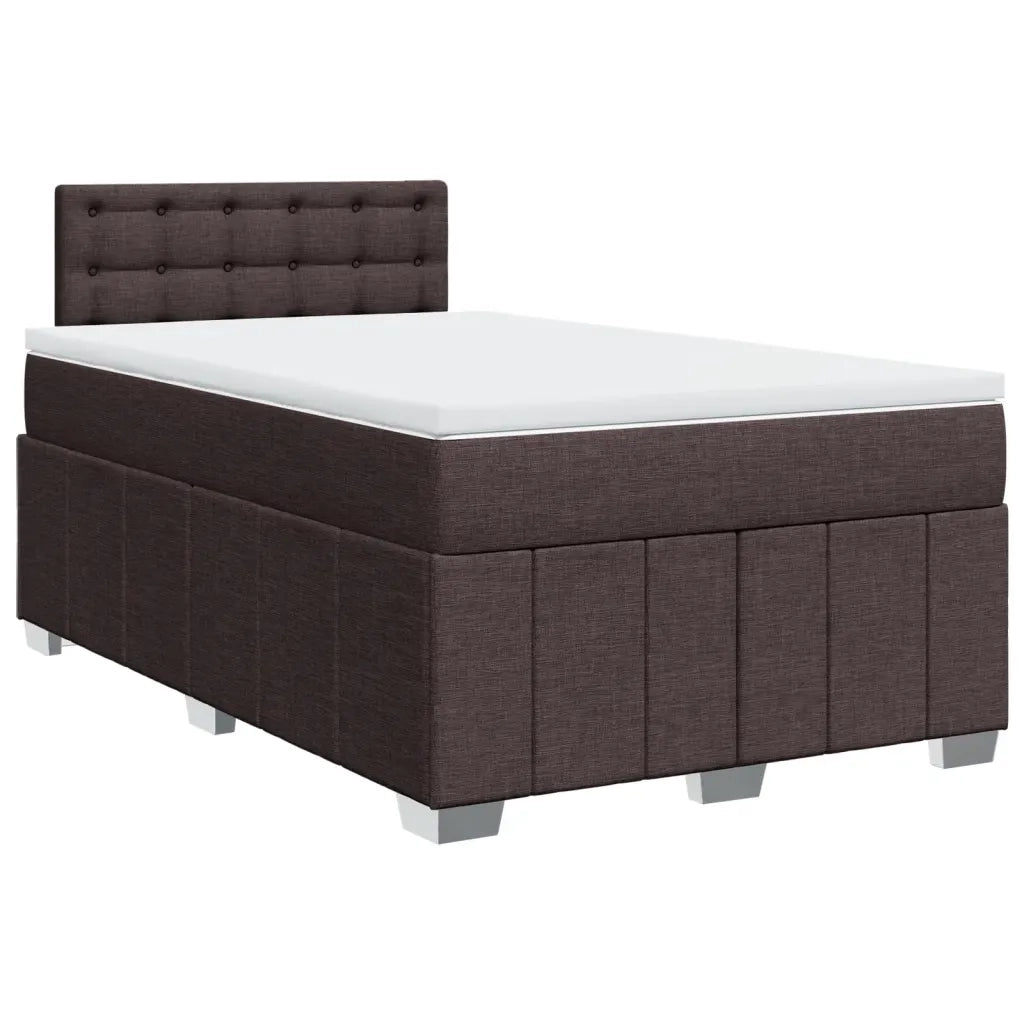 Giroletto a Molle con Materasso Marrone Scuro 120x200cm Tessuto