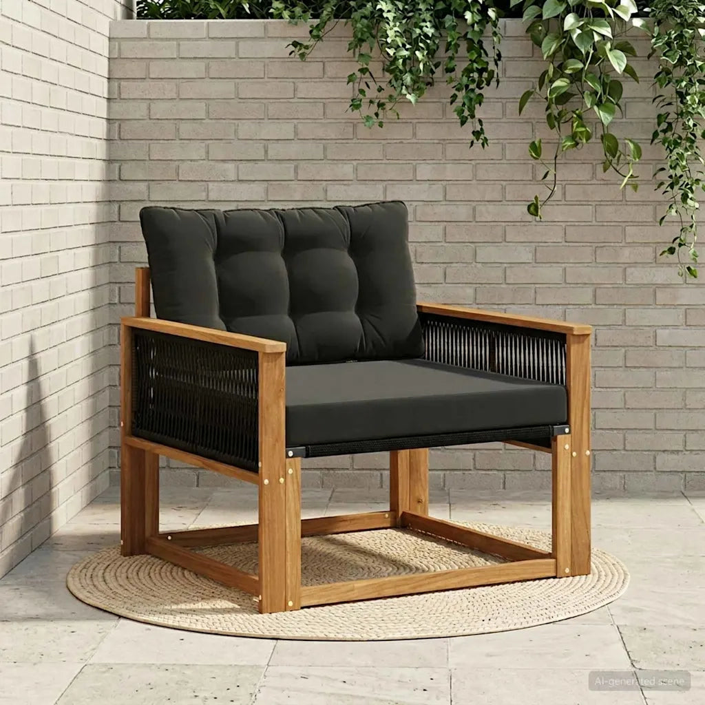 Set di divani da esterno-Sofa da giardino Legno di Acacia Massello e Textilene 176282