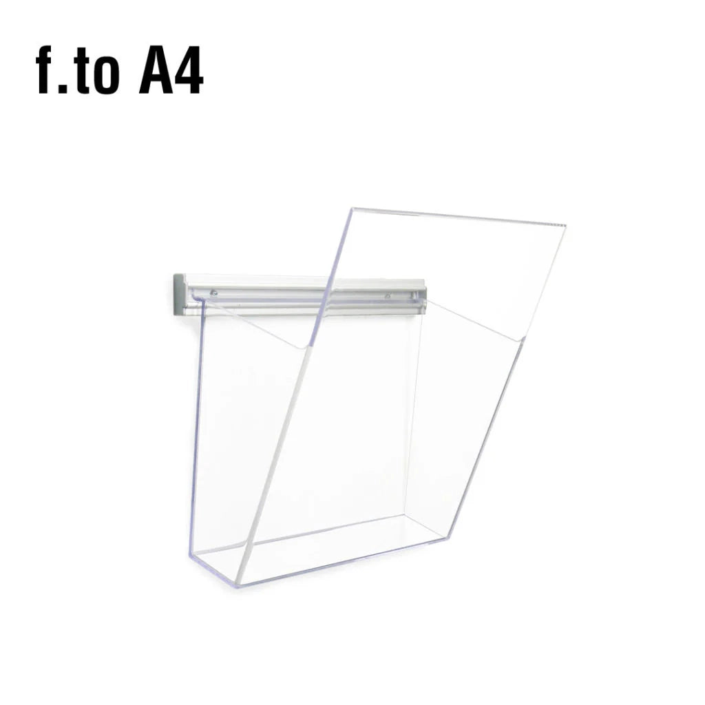 Portadepliant in plexi con barra 1 vaschetta A4